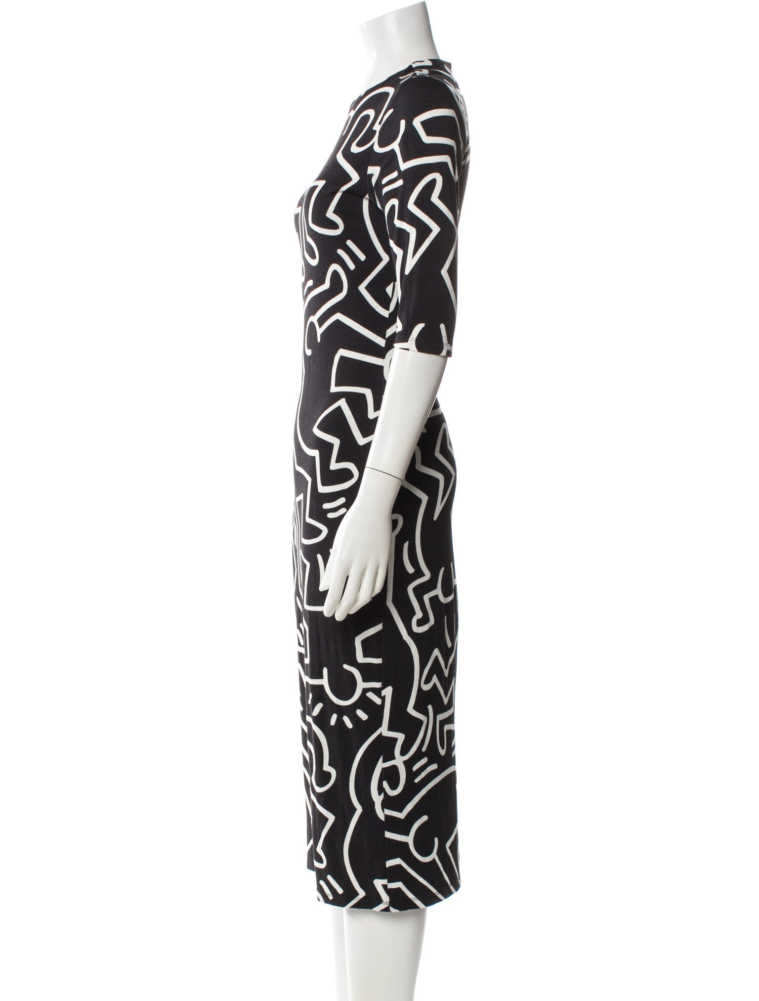 Keith Haring x Alice + Olivia Printed Midi Length Dress