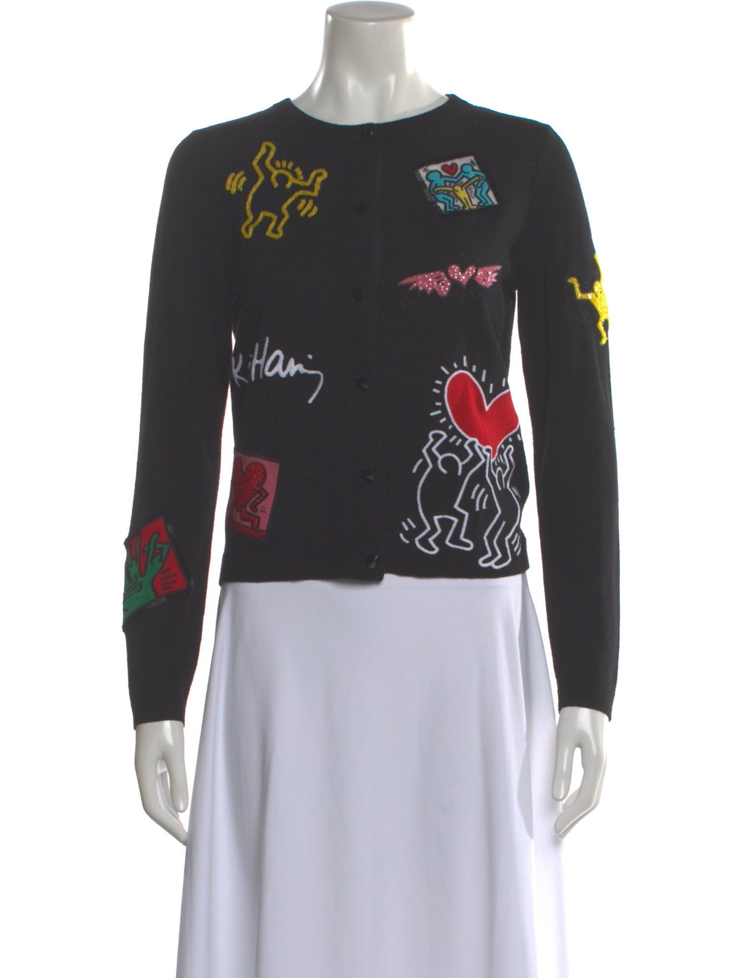 Keith Haring x Alice + Olivia Wool Printed Sweater