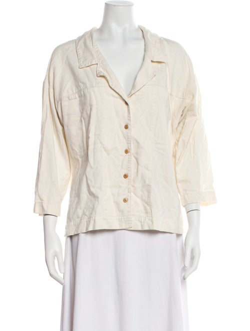 Ilana Kohn Three-Quarter Sleeve Button-Up Top