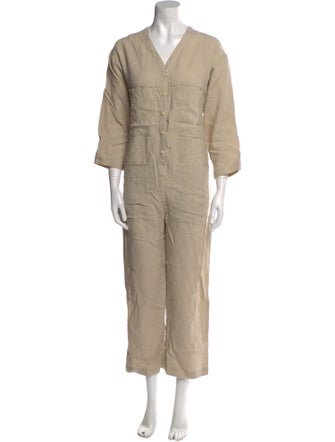 Ilana Kohn Linen V-Neck Jumpsuit