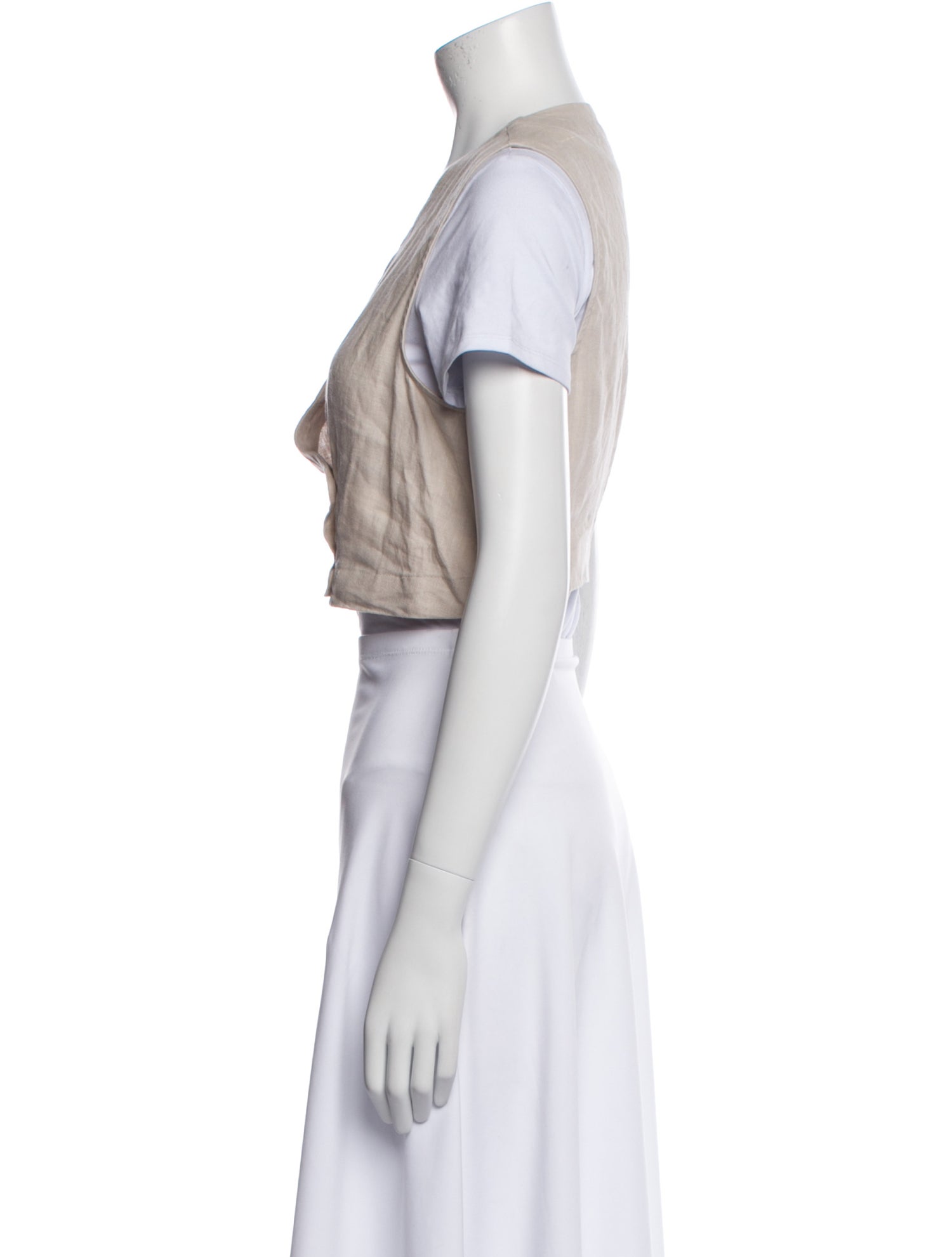 Ilana Kohn Linen V-Neck Crop Top