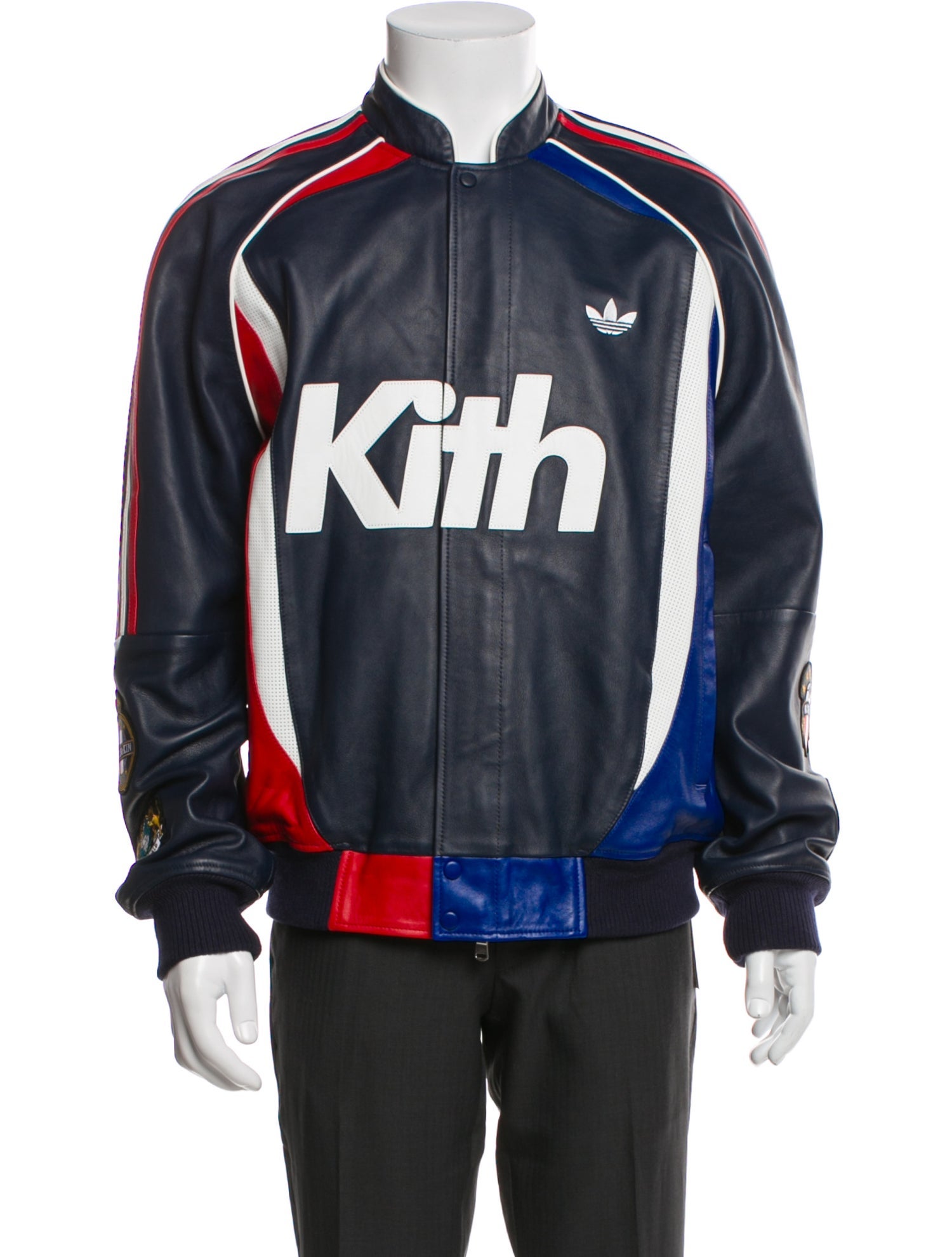 KITH x Adidas Leather Graphic Print Bomber Jacket