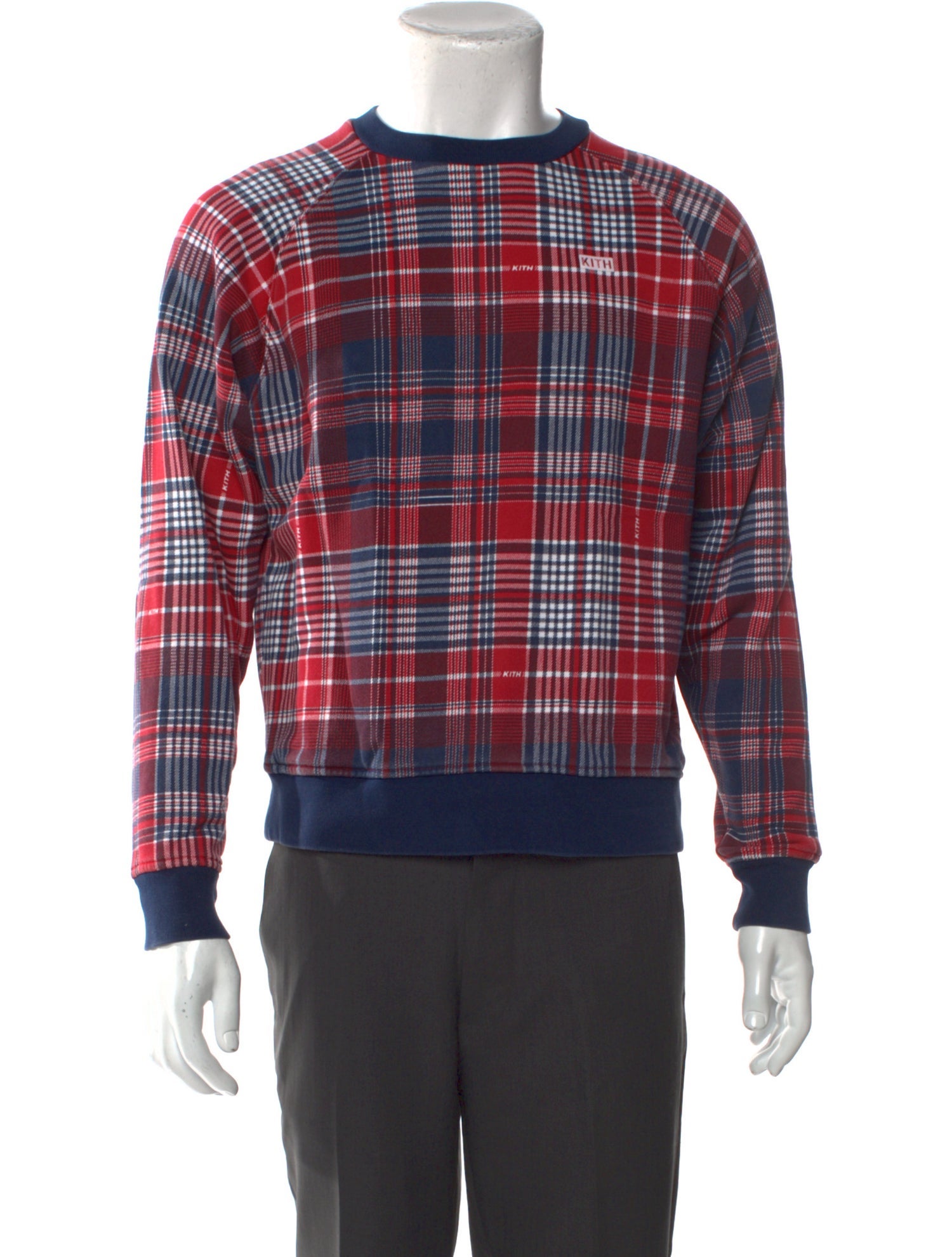 KITH x Adidas Plaid Print Crew Neck Pullover