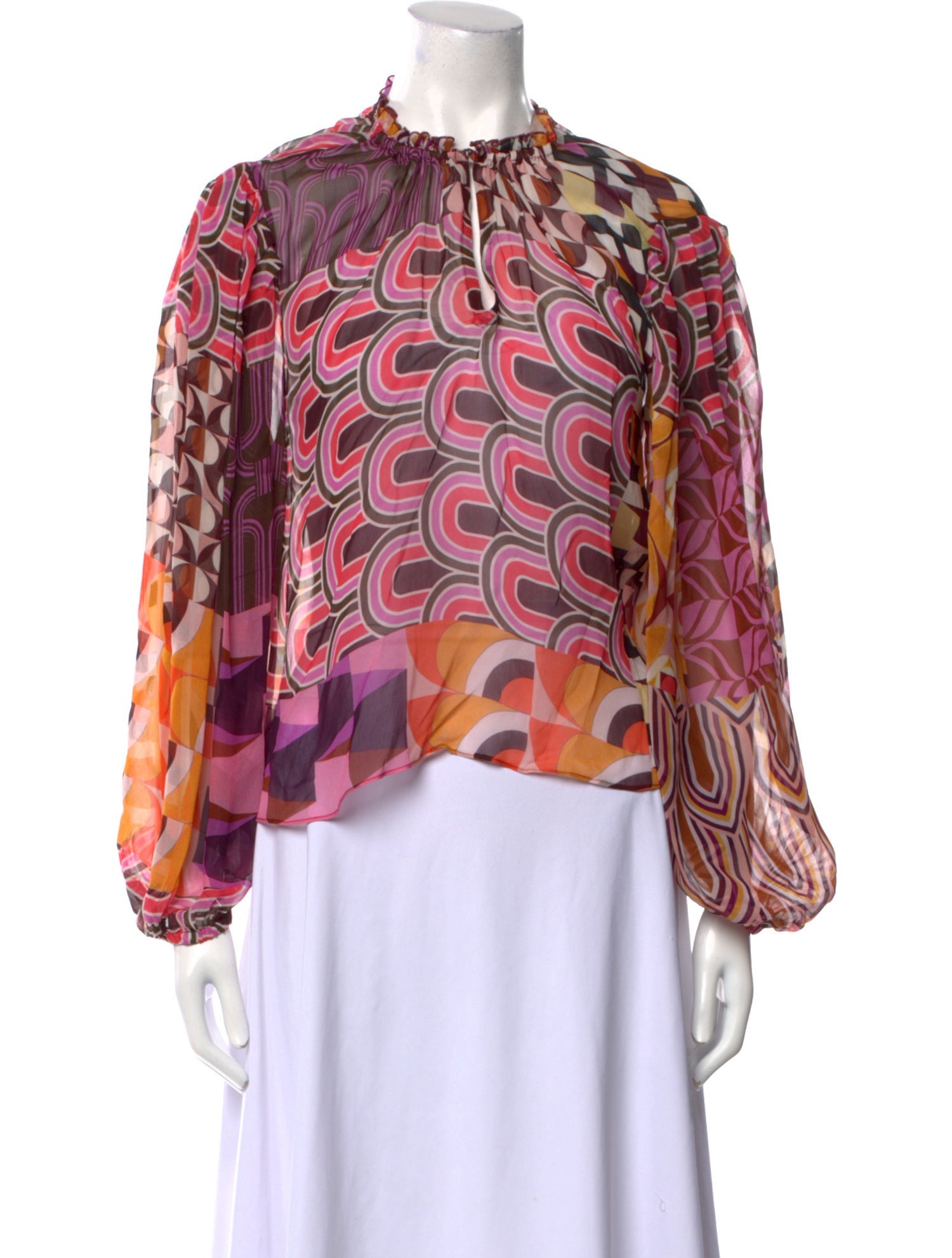 Katharine Kidd Printed Mock Neck Blouse