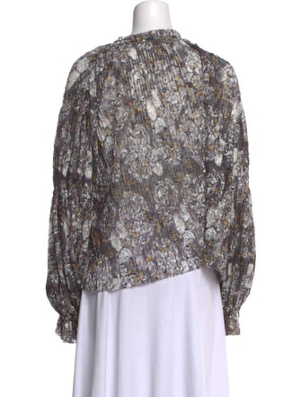Katharine Kidd Floral Print Mock Neck Blouse