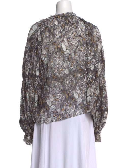 Katharine Kidd Floral Print Mock Neck Blouse