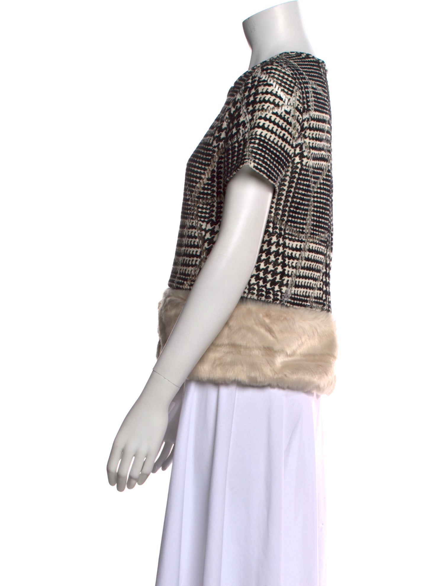 Katharine Kidd Houndstooth Print Crew Neck Top