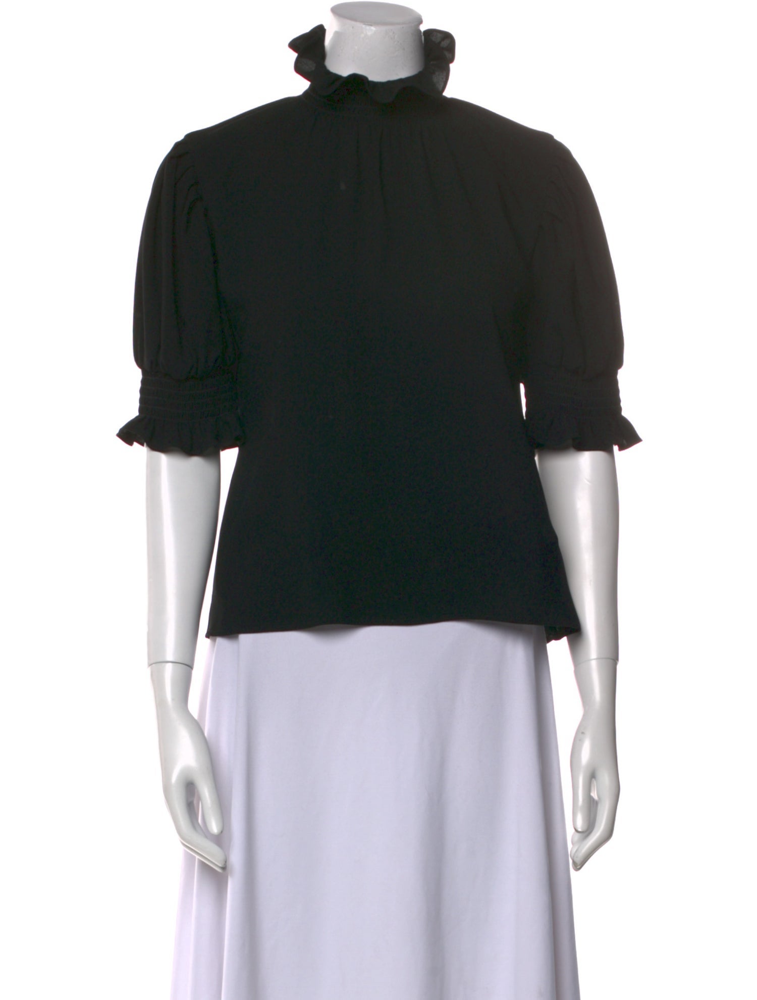 Katharine Kidd Mock Neck Short Sleeve Blouse