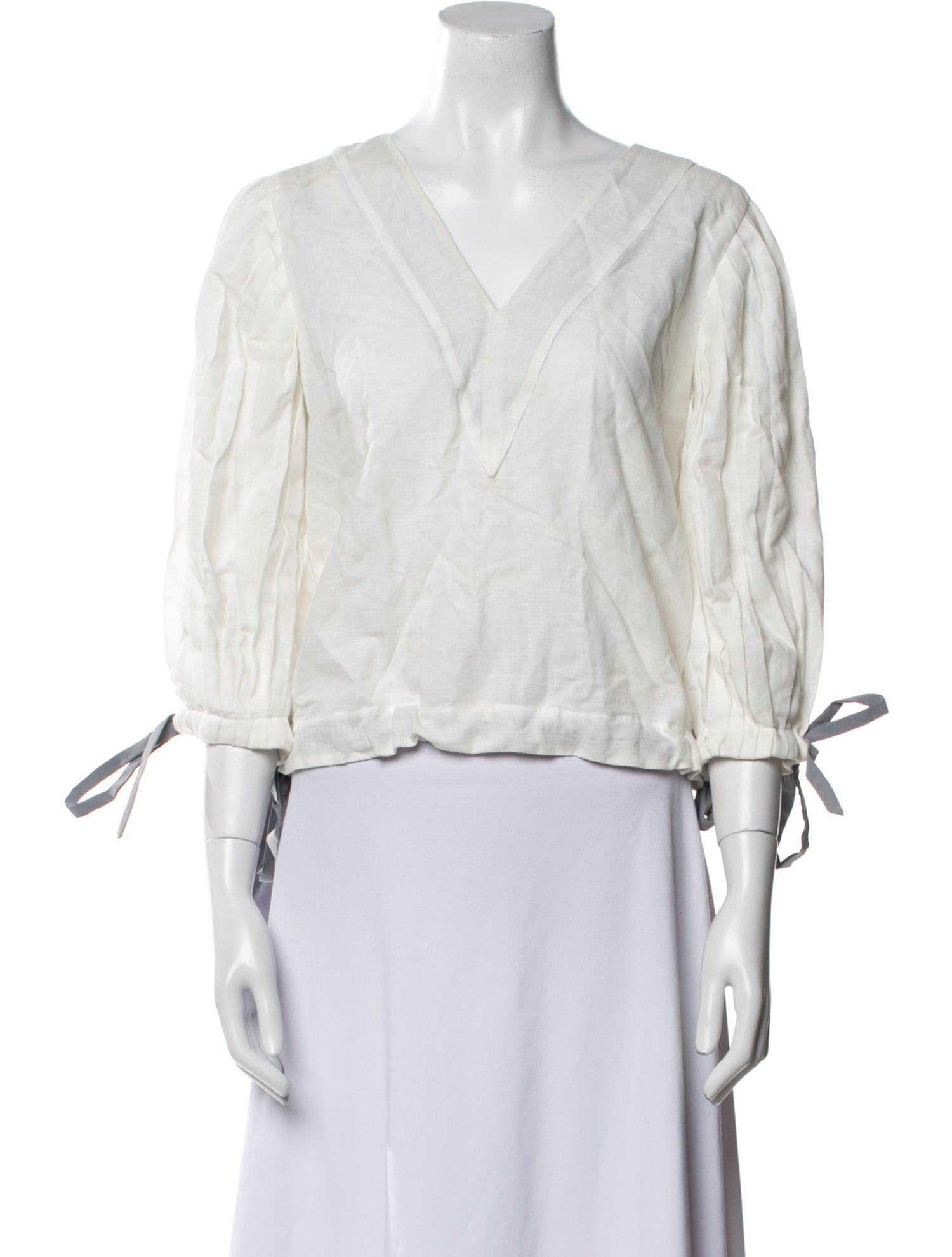 Katharine Kidd Linen V-Neck Crop Top