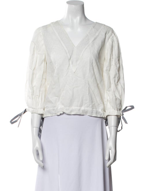 Katharine Kidd Linen V-Neck Crop Top