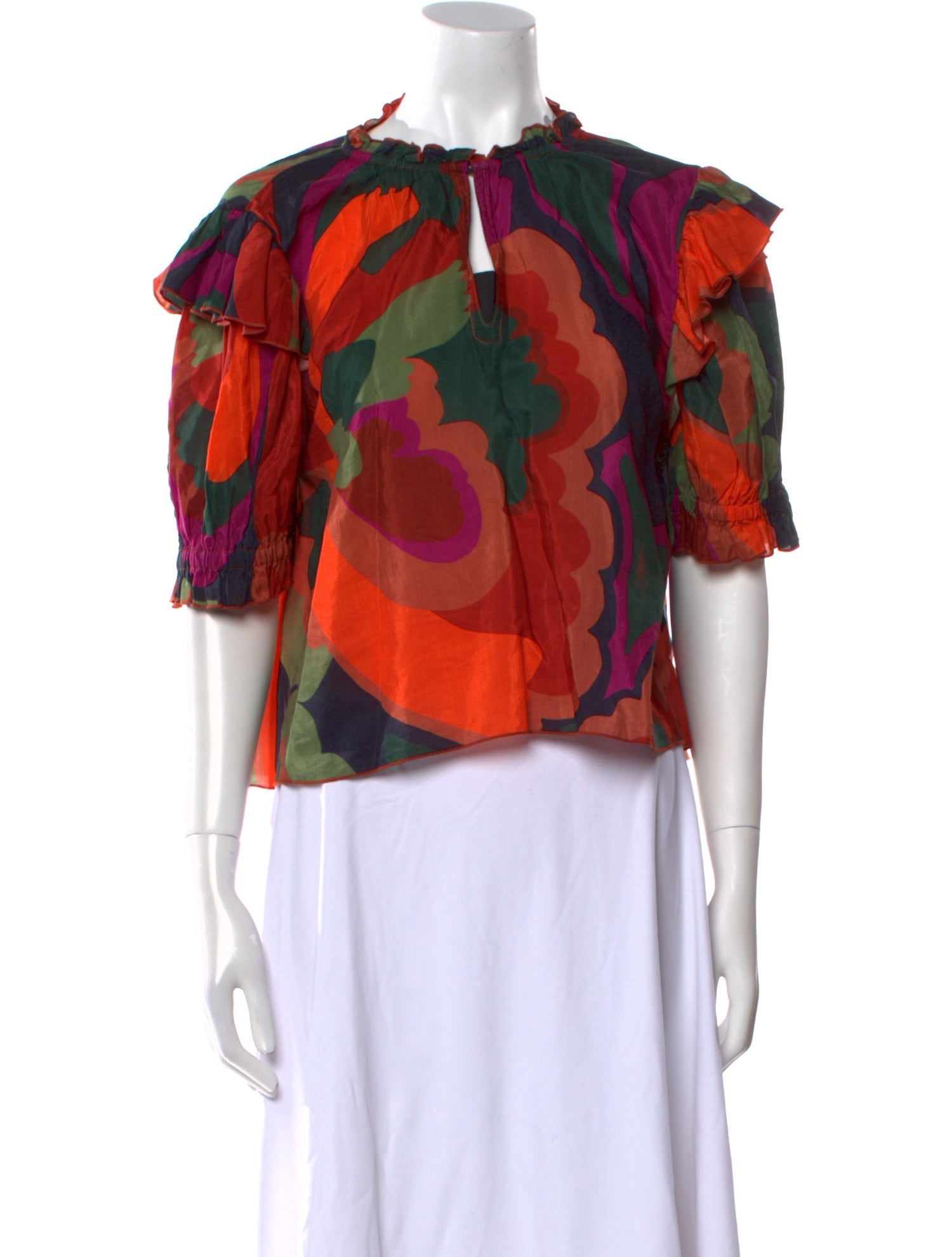 Katharine Kidd Silk Floral Print Blouse