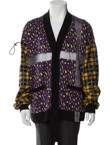 Kidill Sweaters Plaid Print V-Neck Cardigan One Size
