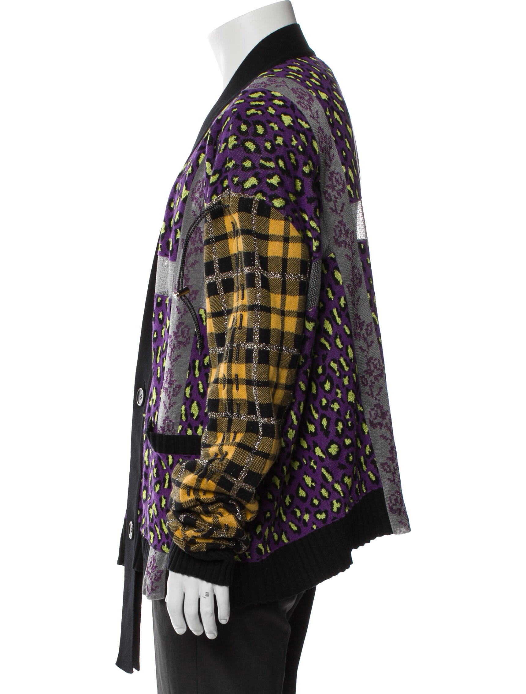 Kidill Plaid Print V-Neck Cardigan