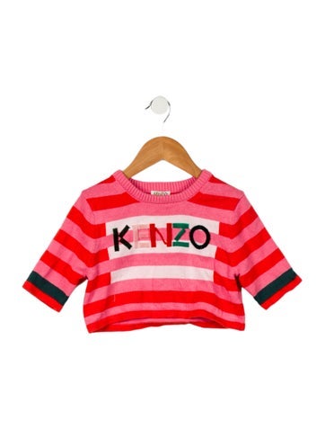 Kenzo Kids Sizes 7-16 Girls' Striped Logo Woven Sweater 8