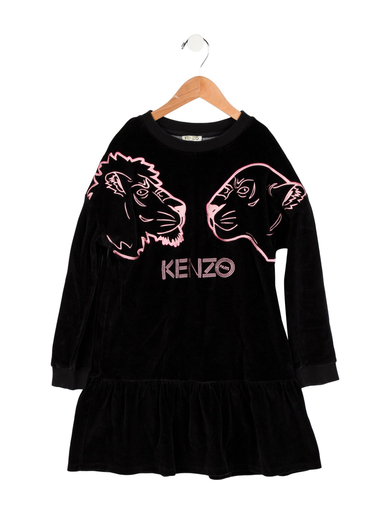 Kenzo Kids Girls' Velvet Long Sleeve Dress