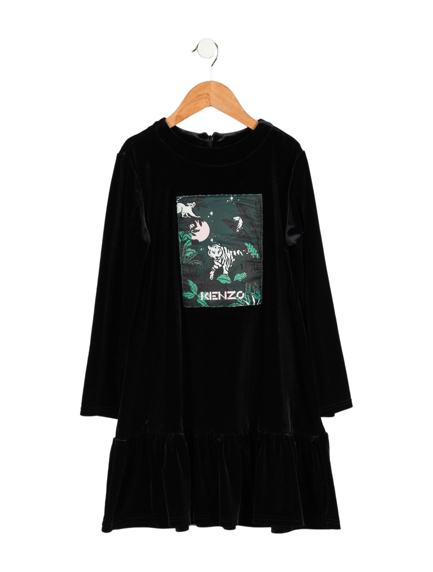 Kenzo Kids Girls' Velvet Long Sleeve Dress