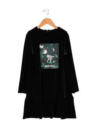 Kenzo Kids Girls' Velvet Long Sleeve Dress