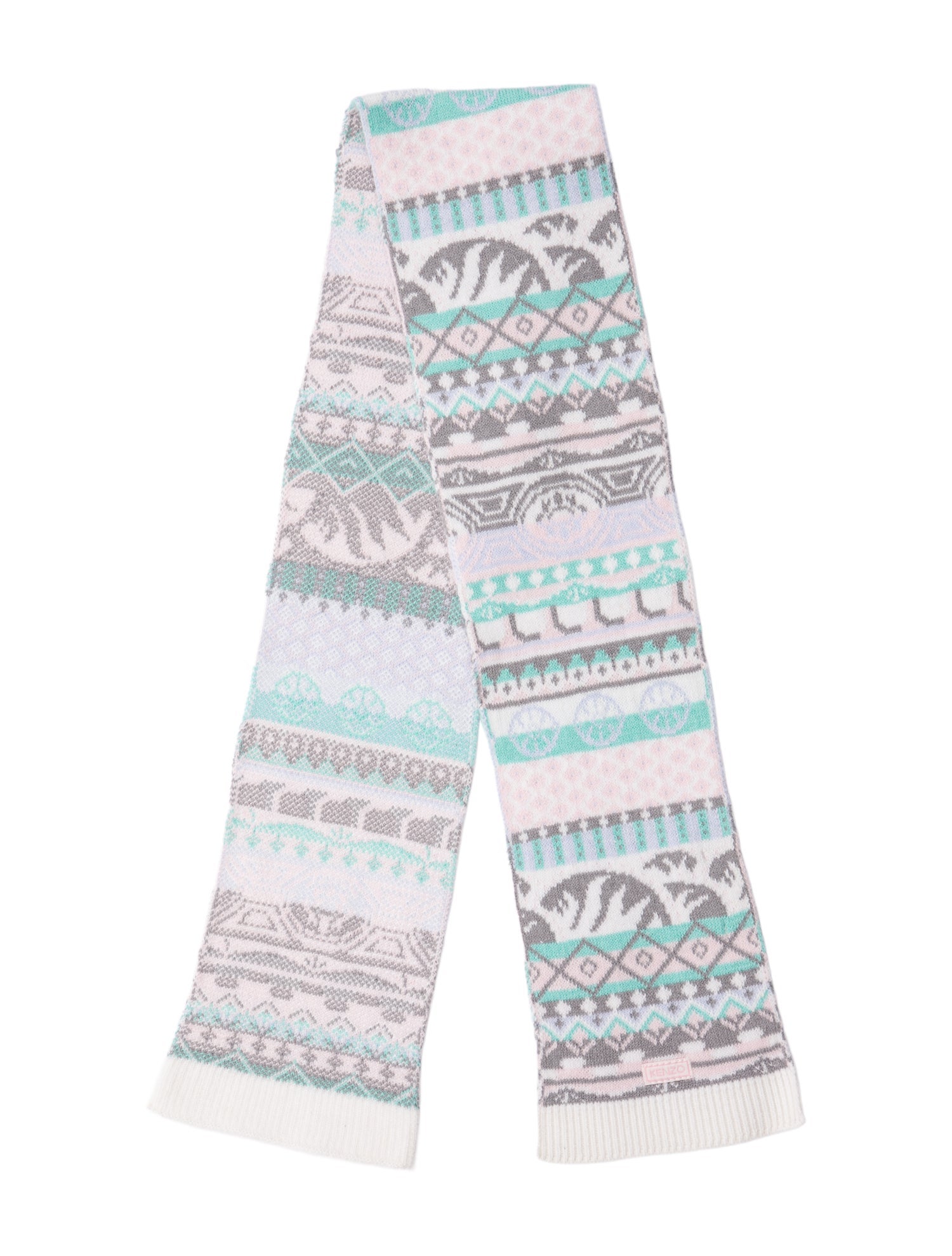 Kenzo Kids Girls Vintage Knit Pattern Scarf