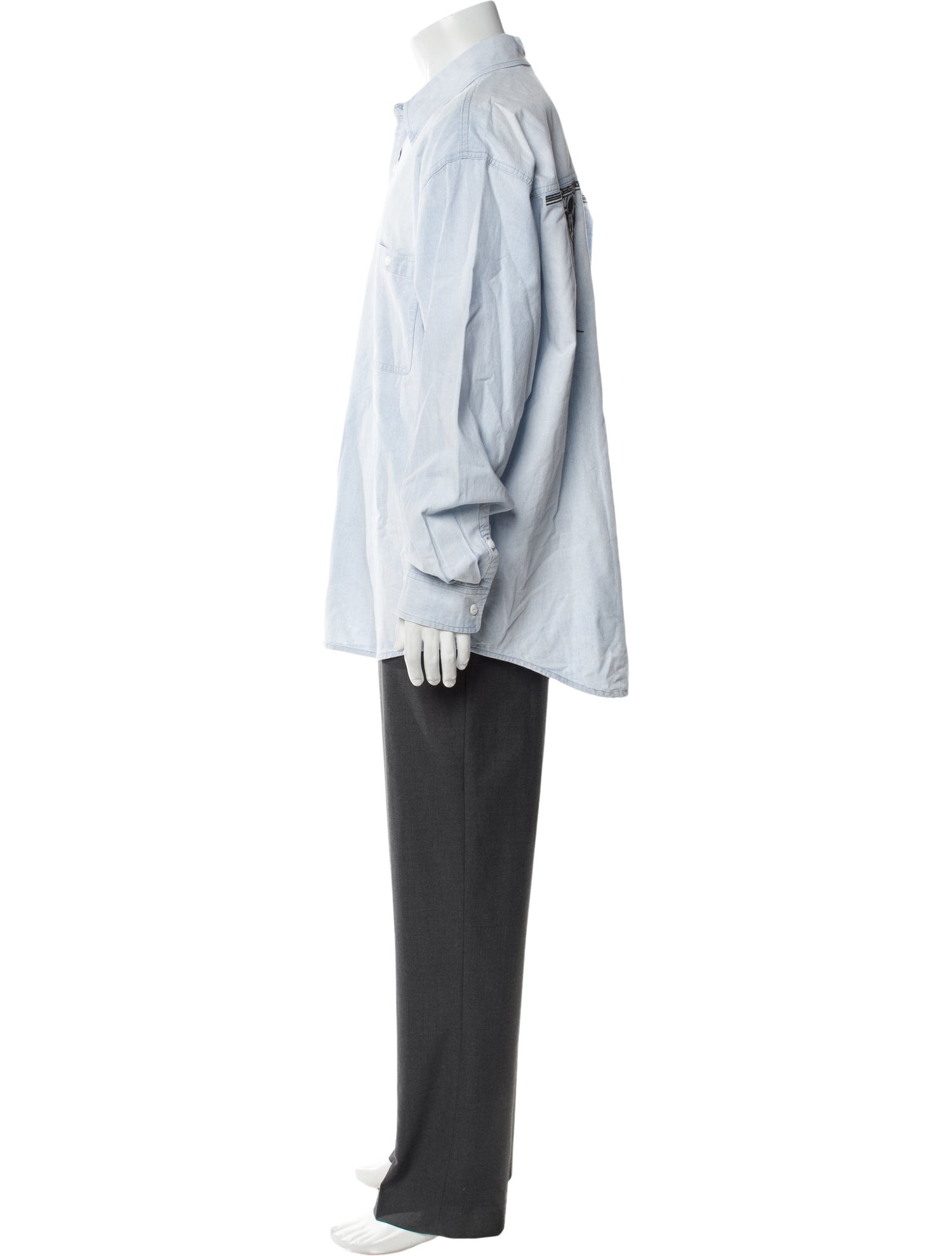 KITH x Disney Graphic Print Long Sleeve Denim Shirt