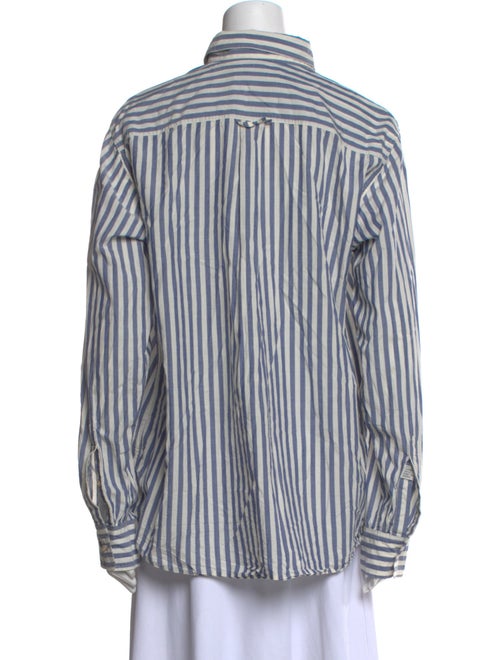 A Kind of Guise Striped Mock Neck Button-Up Top