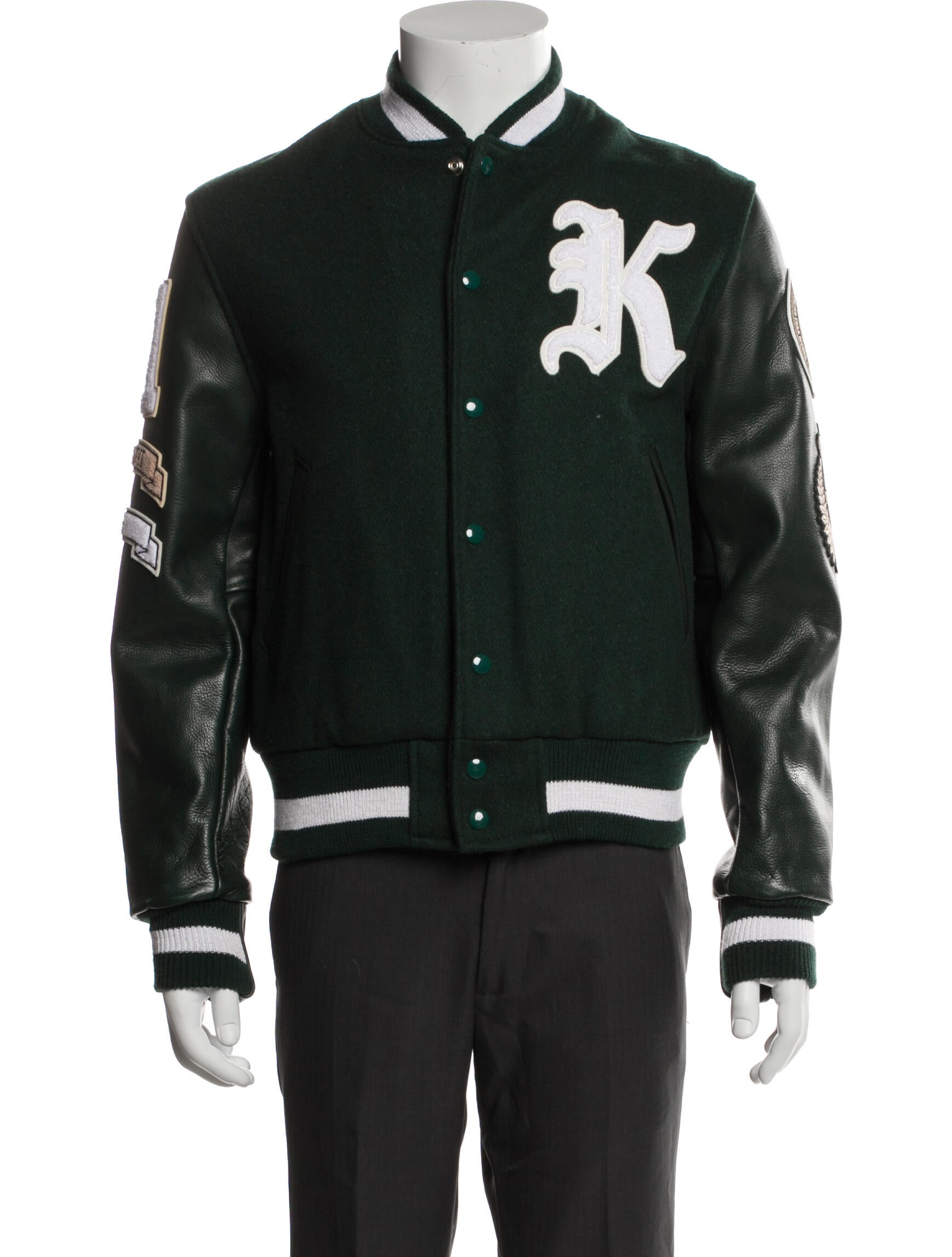 KITH x Golden Bear Virgin Wool Striped Varsity Jacket