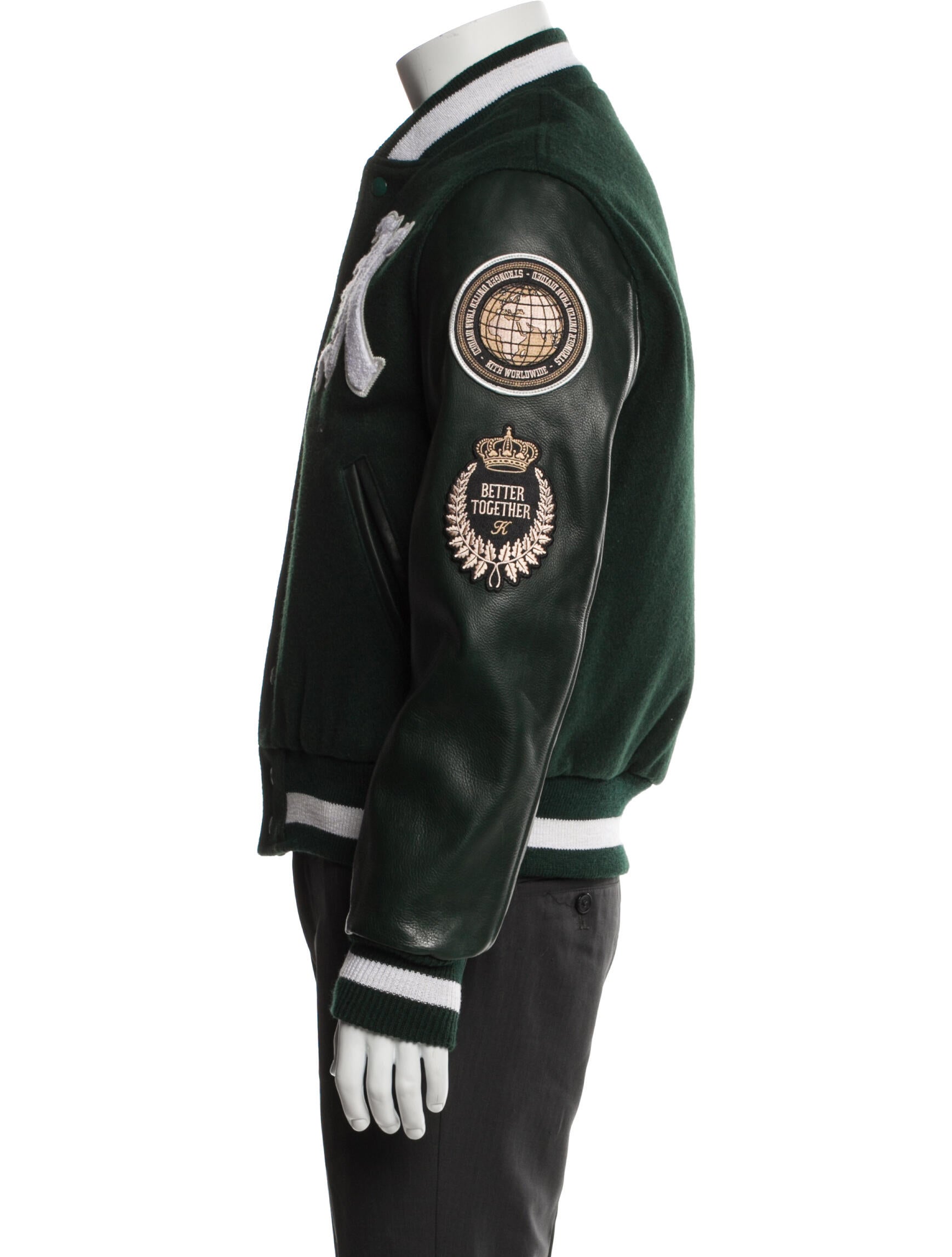 KITH x Golden Bear Virgin Wool Striped Varsity Jacket