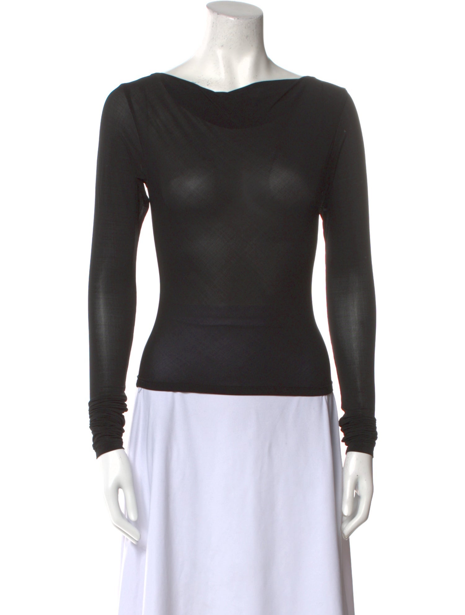 MIMCHIK Nylon Cowl Neck Top