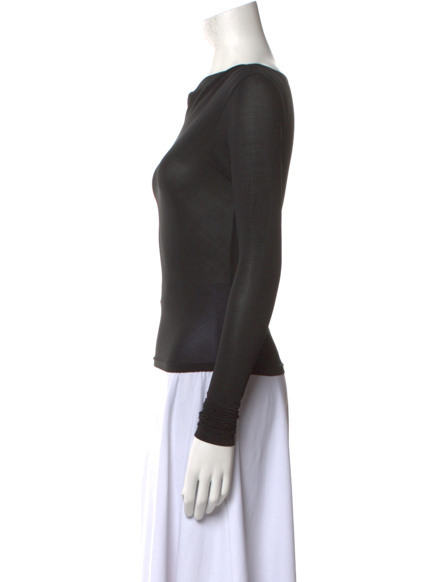 MIMCHIK Nylon Cowl Neck Top