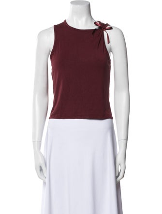 MIMCHIK Crew Neck Sleeveless Crop Top