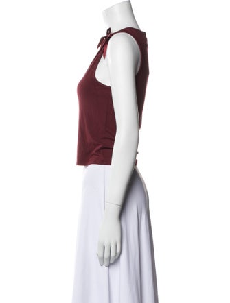 MIMCHIK Crew Neck Sleeveless Crop Top