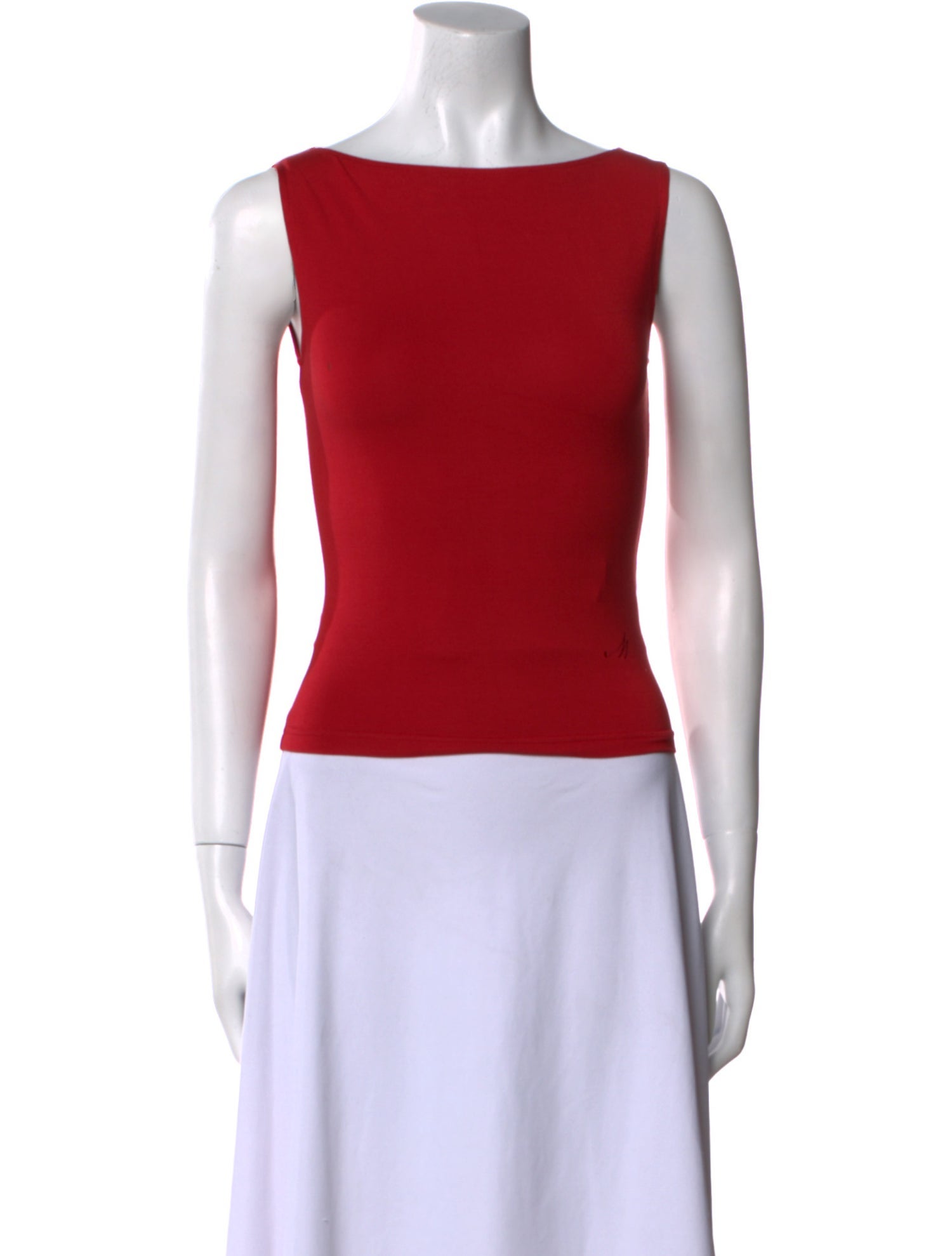 MIMCHIK Bateau Neckline Sleeveless Crop Top