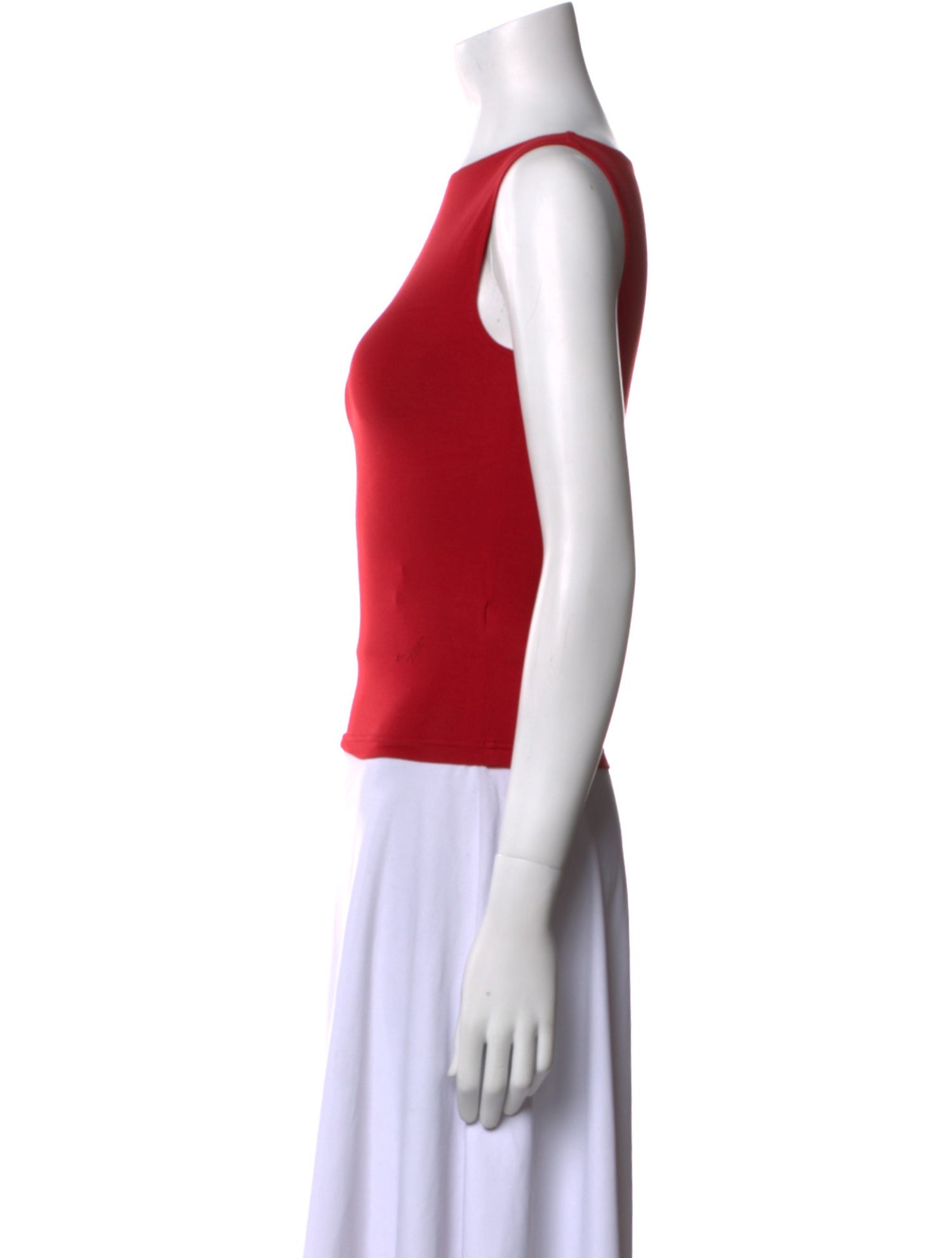 MIMCHIK Bateau Neckline Sleeveless Crop Top