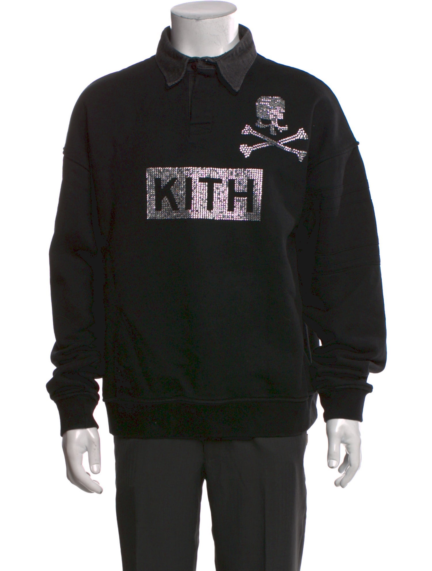 KITH x Mastermind Graphic Print Mock Neck Polo Sweater
