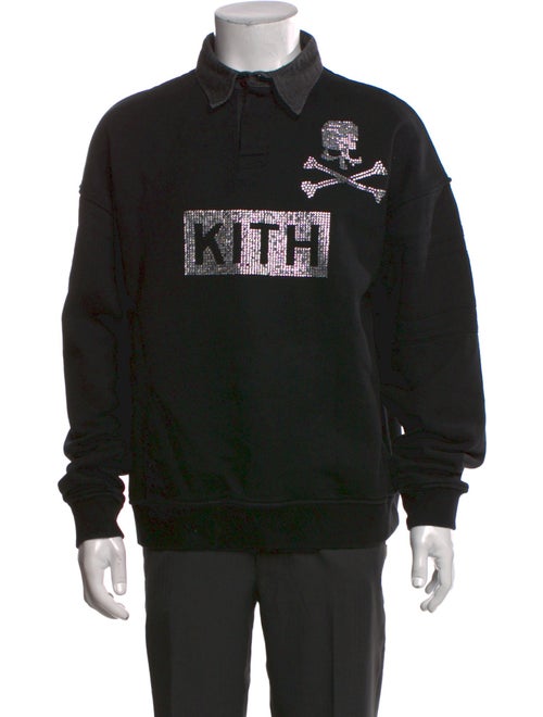 KITH x Mastermind Graphic Print Mock Neck Polo Sweater
