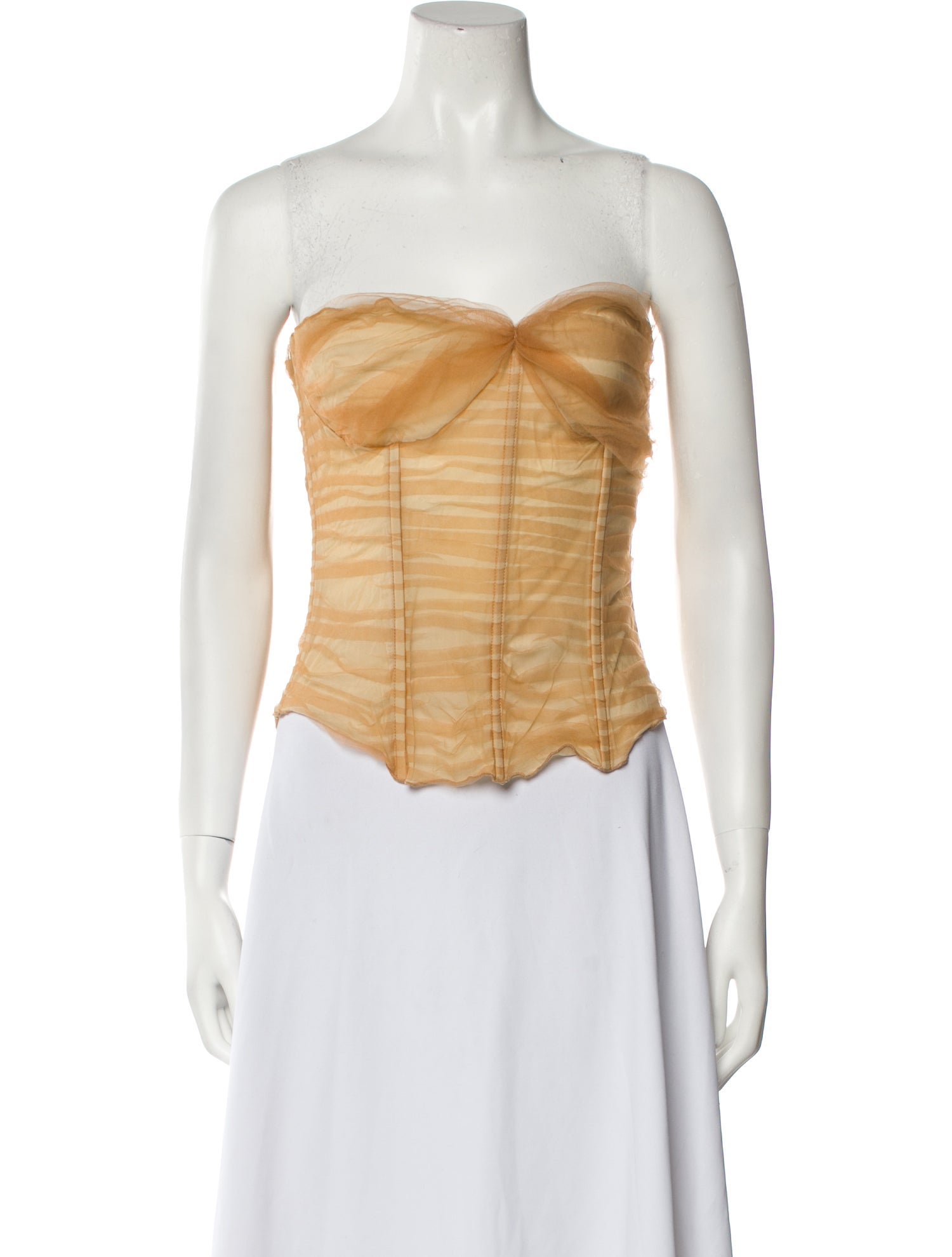 Kim Shui Silk Strapless Crop Top