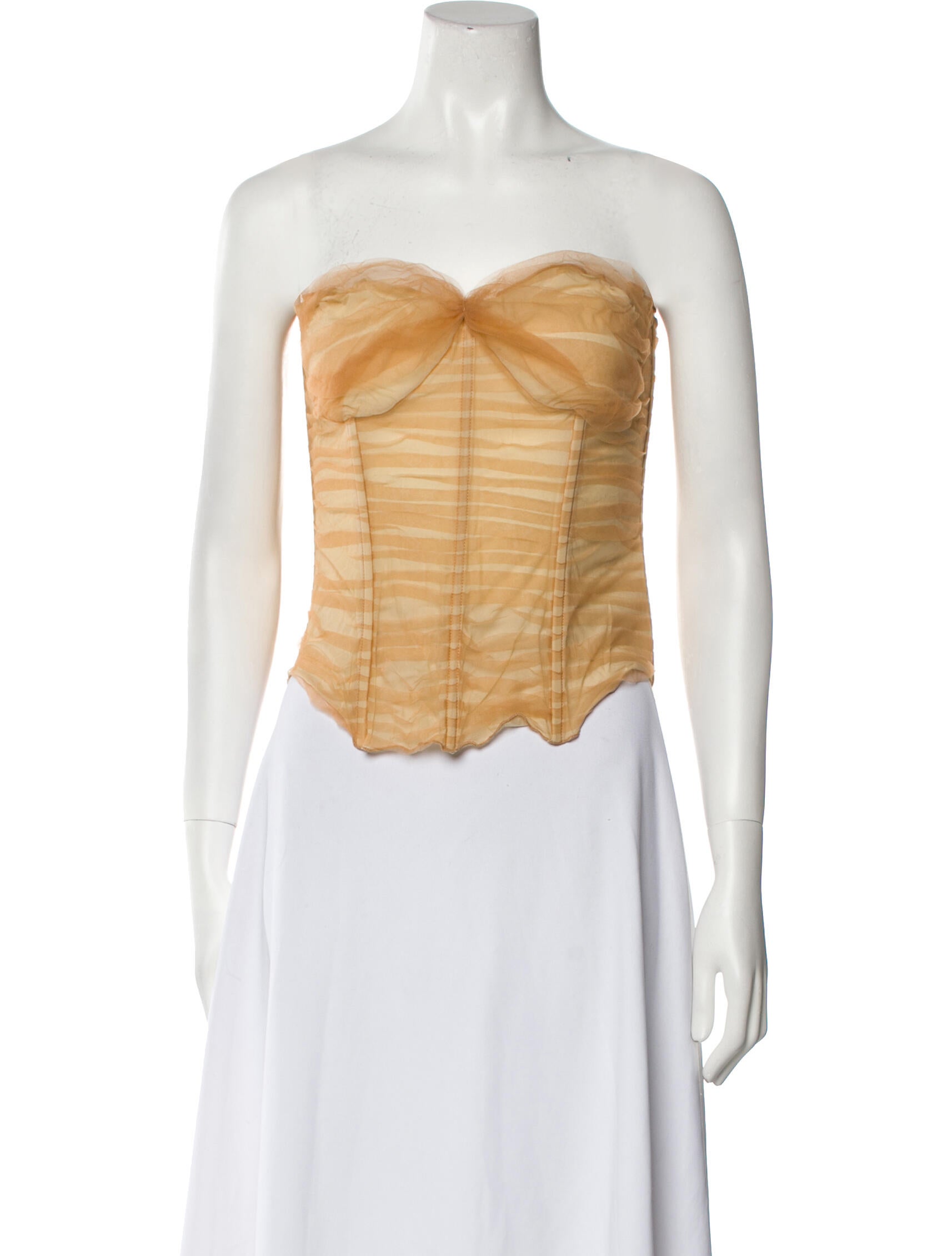 Kim Shui Silk Strapless Crop Top