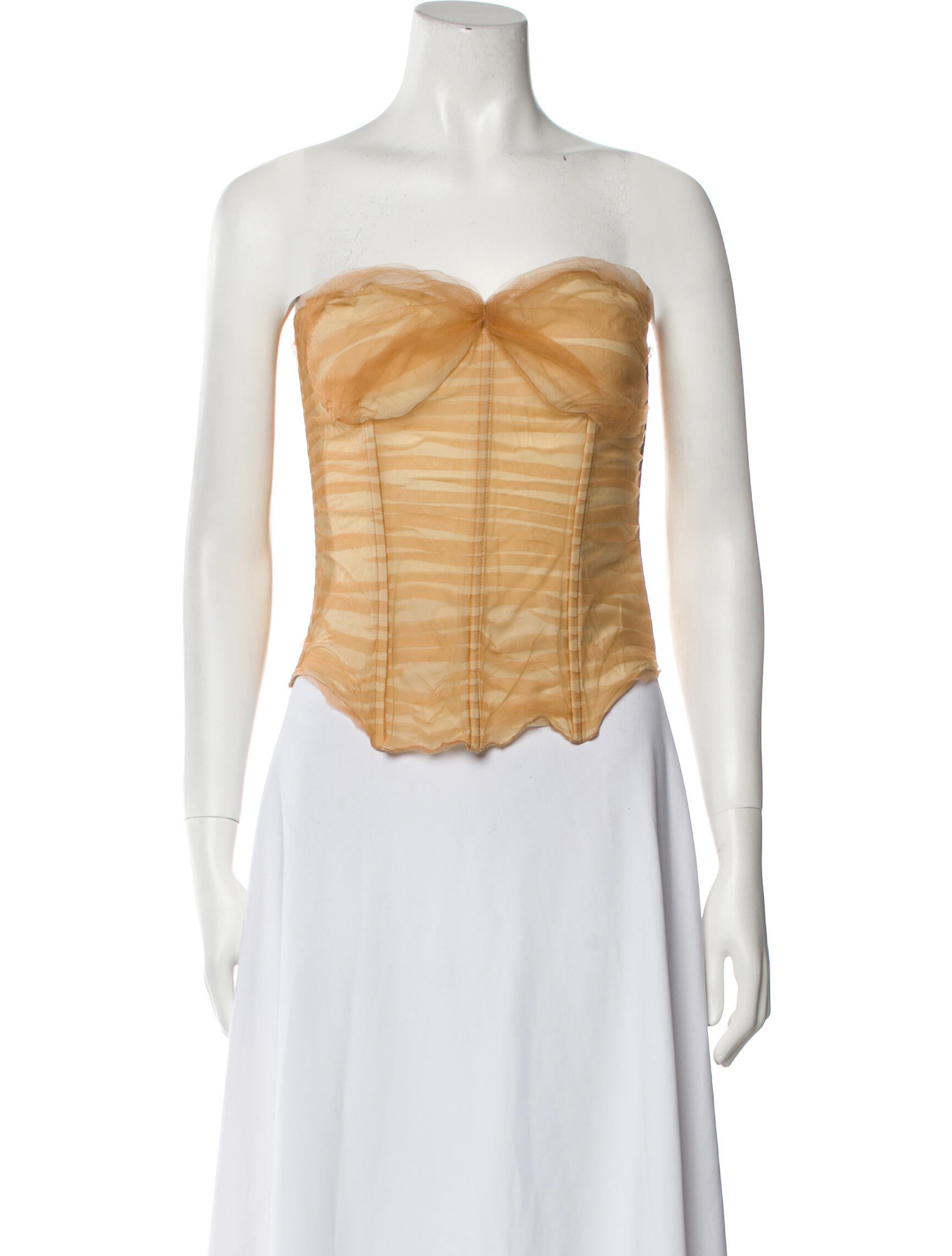 Kim Shui Silk Strapless Crop Top