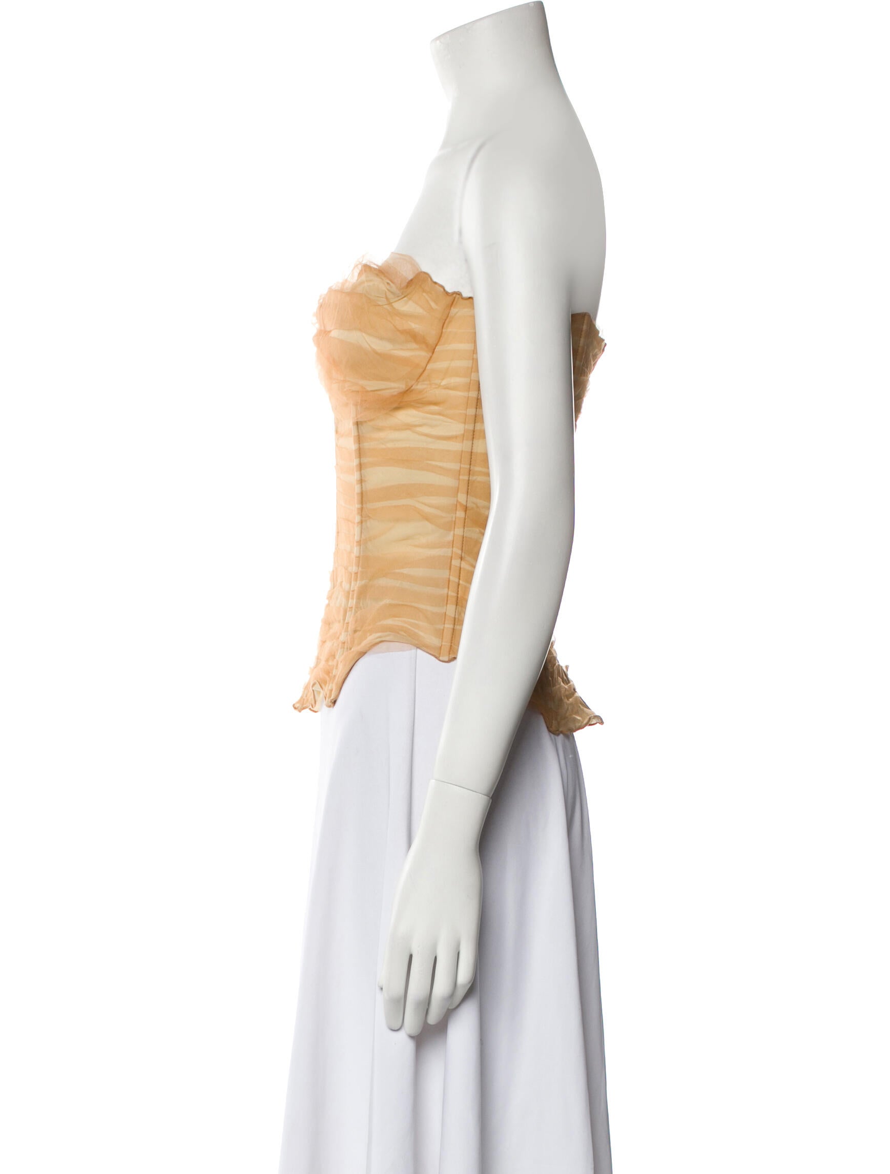 Kim Shui Silk Strapless Crop Top