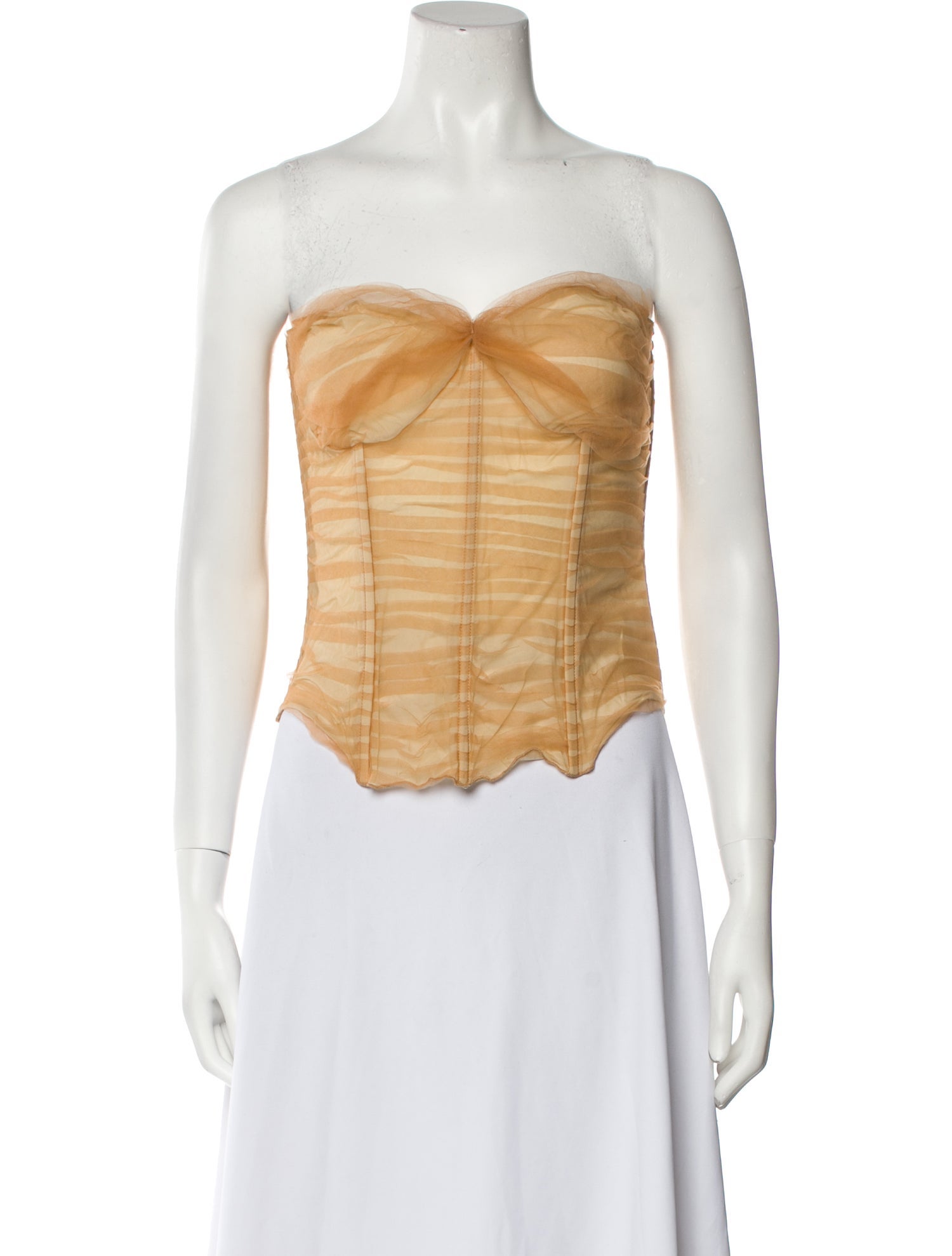 Kim Shui Silk Strapless Crop Top