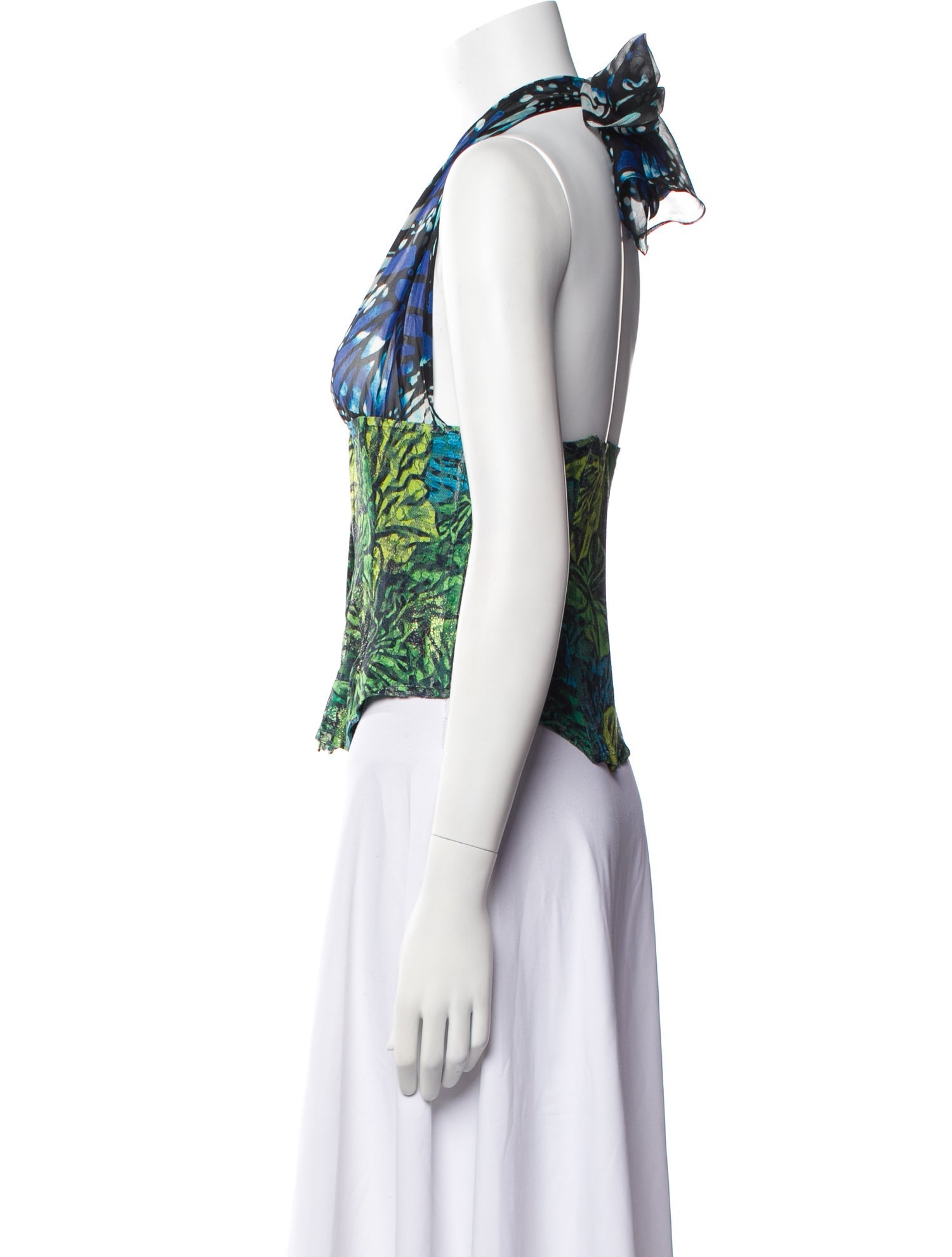 Kim Shui Printed V-Neck Crop Top