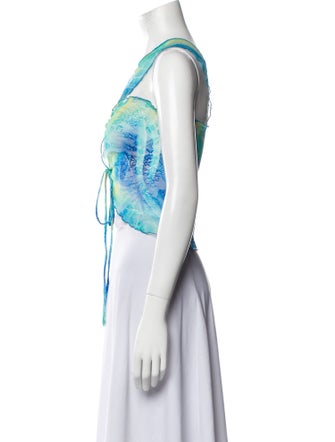 Kim Shui Printed One-Shoulder Crop Top