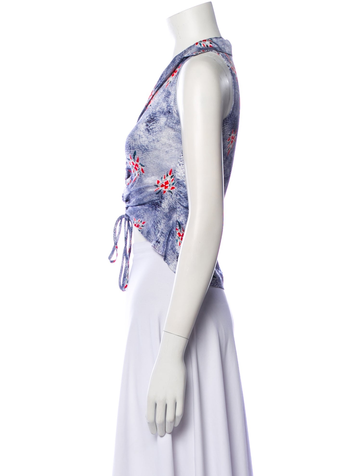 Kim Shui Silk Printed Crop Top w/ Tags