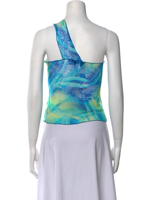 Kim Shui Printed One-Shoulder Crop Top