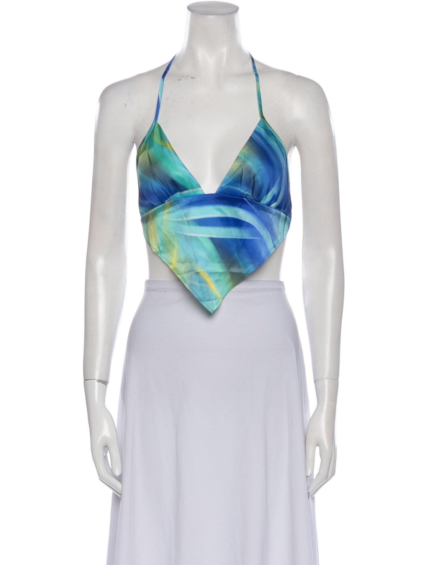 Kim Shui Silk Printed Crop Top