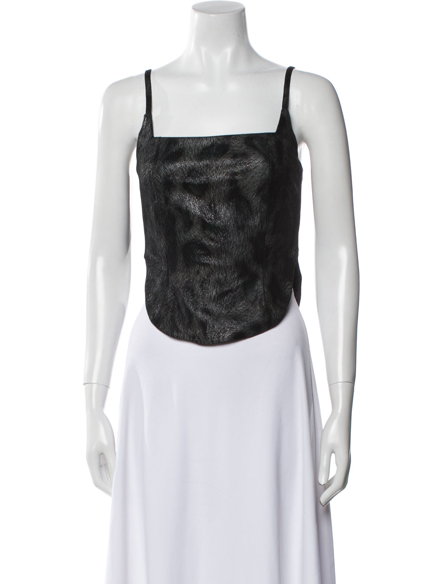 Kim Shui Silk Square Neckline Crop Top