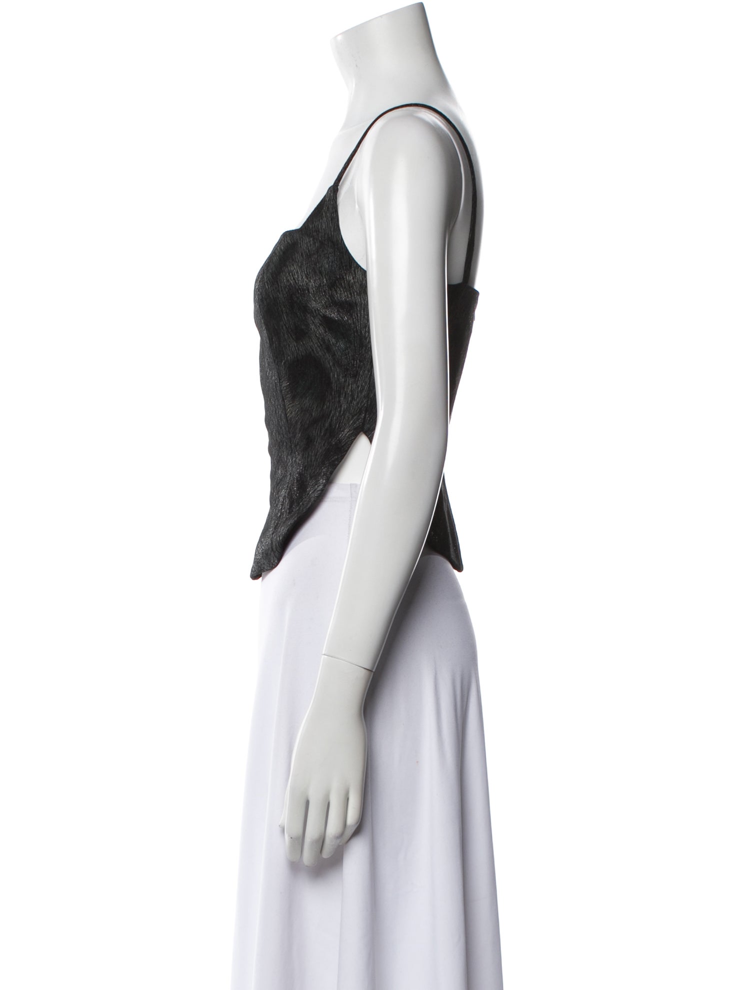 Kim Shui Silk Square Neckline Crop Top