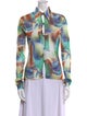 Kim Shui Printed Long Sleeve Button-Up Top