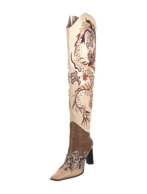 Kim Shui Patent Leather Patterned Boots