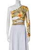 Kim Shui Printed One-Shoulder Crop Top