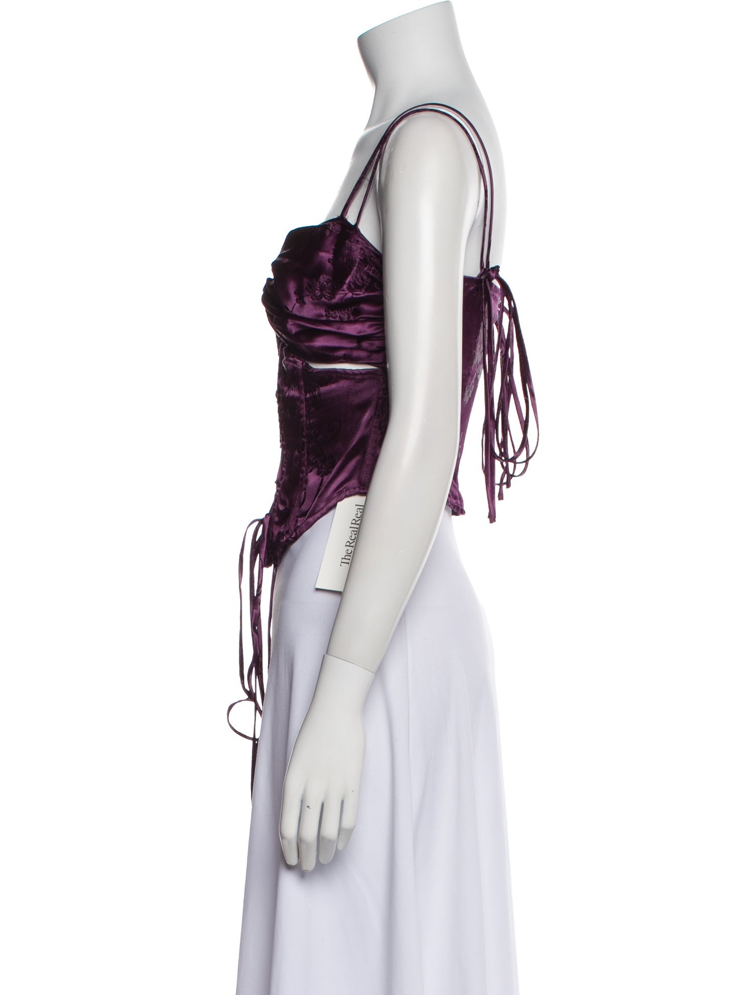 Kim Shui Silk V-Neck Crop Top